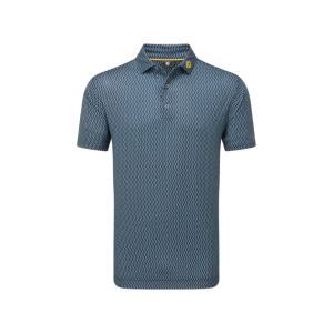 FJ Wiggle Print Lisle POLO Navy / Grey / White