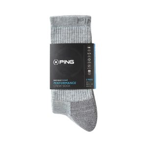 PING Men's SensorCool® Crew Socks (2 pair pack) - Grey