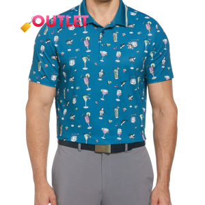 ORIGINAL PENGUIN 19th Hole Printed Golf Polo Shirt In Corsair
