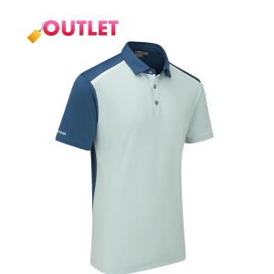 PING Mack Men's Colour Block Polo Shirt - Harbour Grey/Ultramarine Multi