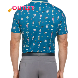 ORIGINAL PENGUIN 19th Hole Printed Golf Polo Shirt In Corsair