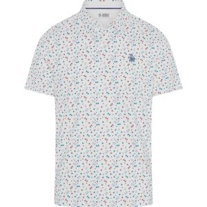 Original penguin SAKE-TINI PRINT GOLF POLO IN BRIGHT WHITE