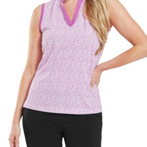 FootJoy Animal Print Sleeveless Lisle berry
