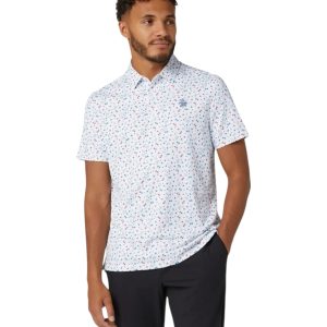 Original penguin SAKE-TINI PRINT GOLF POLO IN BRIGHT WHITE