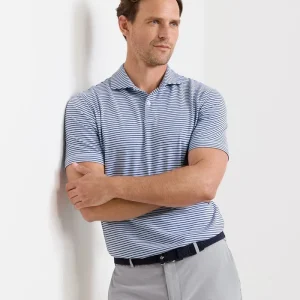 Peter Millar Men Albatross Stripe Cotton-Blend Pique Polo